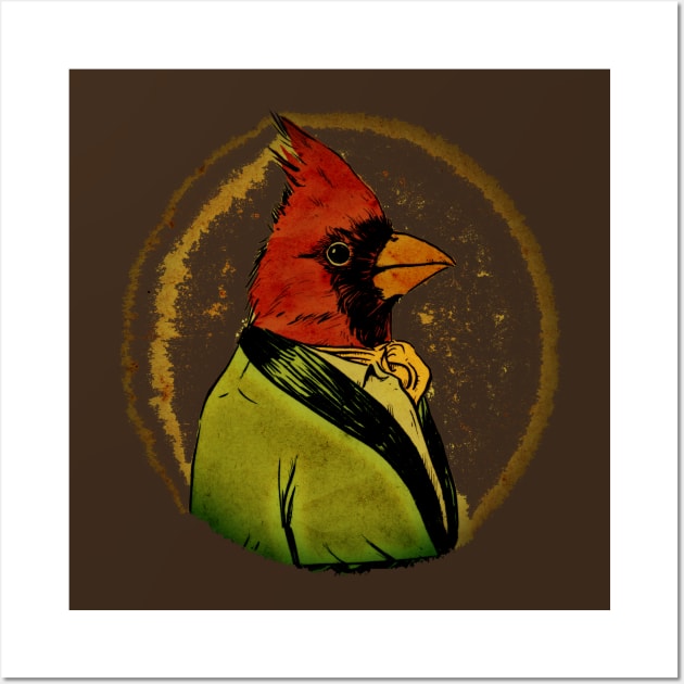 Cardinal In Smoking Jacket Wall Art by zerostreet